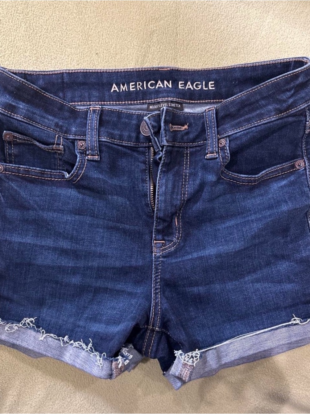 American Eagle Outfitters Dark Blue Denim Cutoff Shorts